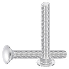 10Pcs Carriage Bolts, 3/8"-16x5 Stainless Steel 18-8 (304) Round Head Square Neck Screws Bolt Screw for Fastening Accessories - Silver