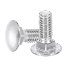 25Pcs Carriage Bolts, 5/16"-18x1 Stainless Steel 18-8 (304) Round Head Square Neck Screws Bolt Screw for Fastening Accessories - Silver