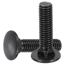 50Pcs Carriage Bolts, 3/8"-16x2 Carbon Steel Round Head Square Neck Screws Bolt Screw for Fastening Accessories - Black