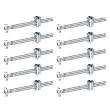 10Pcs Bed Frame Bolts, M6 x 70mm Hex Socket Head Screws Bolts Barrel Nuts Bunk Bed Bolts Furniture Screws with Rice-Shaped Head Barrel Nut for Chairs