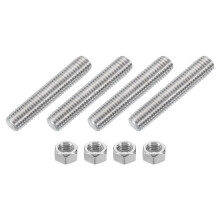 1/2"-13 Fully All Threaded Rod, 4Pcs 304 Stainless Steel Long Threaded Screw 2.8" Length Right Hand Threads for Furniture Mounting Assembly Fastening