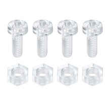 4Set Clear Acrylic Screws Kit, M4 x 10mm Round Head Phillips Bolts with Hex Nuts, Bolts and Nuts Kit for Machine Accessories Electronic Equipment DIY