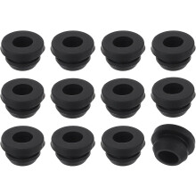 12Pcs Rubber Grommets, Mount Dia 9mm ID 6.2mm Snap Firewall Hole Plug, Anti-Scratch Hole Cover Plug for Electrical Box Cable Wiring, Black