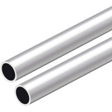6063 Aluminum Round Tube, 300mm Length 12mm OD 10mm Inner Dia Seamless Aluminum Straight Tubing 2 Pcs