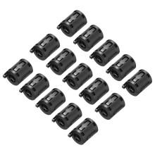 15Pcs Ferrite Filter Ring Core RFI EMI Noise Suppression Cable Clip ID 7mm for Electronic Devices, Industry, Black