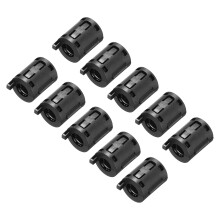 10Pcs Ferrite Filter Ring Core RFI EMI Noise Suppression Cable Clip ID 7mm for Electronic Devices, Industry, Black