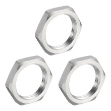 3Pcs Cast Pipe Fitting Hex Locknut, 304 Stainless Steel Hex Lock Nut PT 1" Female Thread for Plumbing Fixed, Water Broom and Undercarriage Cleaner, 1.
