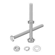 20 Set Hex Head Nuts and Bolts Assortment Kit, 304 Stainless Steel 1/4-20 x 3 Hex Head Bolts with 1/4" Nuts and Washers for Construction, Machinery Ma
