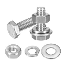 20 Set Hex Head Nuts and Bolts Assortment Kit, 304 Stainless Steel 1/4-20 x 3/4" Hex Head Bolts with 1/4" Nuts and Washers for Construction, Machinery