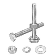20 Set Hex Head Nuts and Bolts Assortment Kit, 304 Stainless Steel 1/4-20 x 2 Hex Head Bolts with 1/4" Nuts and Washers for Construction, Machinery Ma