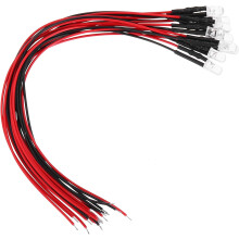 10Pcs 5mm Pre Wired LED, Purple DC3-6V Clear Lens, Light Emitting Diodes