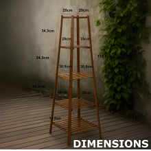 Bamboo 4 Tier Indoor Outdoor Plant Stand