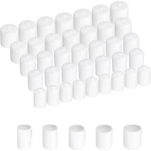 50Pcs Round Rubber End Caps Protective Caps 10mm 12mm 14mm 16mm 18mm White Screw Thread Protectors