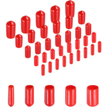 50pcs Round Rubber End Caps Protective Caps 3mm 4mm 5mm 6mm 7mm Red Screw Thread Protectors