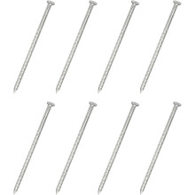 8Pcs Fence Deck Nails, 5 Inch 304 Stainless Steel Spiral Deck Nail Spiral Shank Spikes for House Floor Repairing Wall Woodworking, Silver