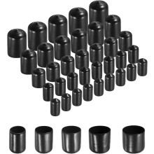 50pcs Round Rubber End Caps Protective Caps 11mm 12mm 13mm 14mm 15mm Black Screw Thread Protectors
