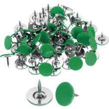 60Pcs Upholstery Tacks, 11mmx10mm Flat Head Thumb Tack Decorative Furniture Nails Push Pins for Furniture Sofa Headboards, Green