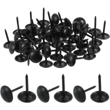 100 Pcs Upholstery Tacks, 9 x 13mm Round Head Upholstery Nails Pins Vintage Decorative Furniture Tacks for Chairs Sofas Beds DIY Project, Black