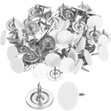 60Pcs Upholstery Tacks, 11mmx10mm Flat Head Thumb Tack Decorative Furniture Nails Push Pins for Furniture Sofa Headboards, White
