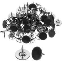 60Pcs Upholstery Tacks, 11mmx10mm Flat Head Thumb Tack Decorative Furniture Nails Push Pins for Furniture Sofa Headboards, Black