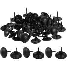 50 Pcs Upholstery Tacks, 12 x 13mm Round Head Upholstery Nails Pins Vintage Decorative Furniture Tacks for Chairs Sofas Beds DIY Project, Black