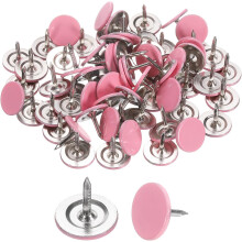 60Pcs Upholstery Tacks, 11mmx10mm Flat Head Thumb Tack Decorative Furniture Nails Push Pins for Furniture Sofa Headboards, Pink