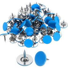 60Pcs Upholstery Tacks, 11mmx10mm Flat Head Thumb Tack Decorative Furniture Nails Push Pins for Furniture Sofa Headboards, Blue
