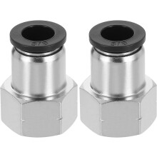 2Pcs Push to Connect Fittings, 3/8" Tube ODx3/8" NPT Female Thread Straight Pneumatic Connector for Hydraulic and Pneumatic Systems