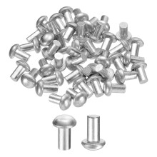 30 Pcs Brazier Head Solid Aluminum Rivets, M6 Dia x 10mm Length Round Head Aluminum Boat Rivets for Repairing Boats, Machinery, Aircraft, Automobile I