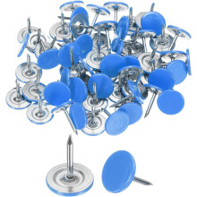 100Pcs Upholstery Tacks, 11mmx13mm Flat Head Thumb Tack Decorative Furniture Nails Push Pins for Furniture Sofa Headboards, Blue