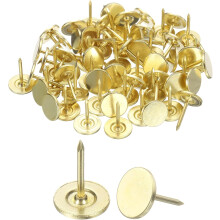 60Pcs Upholstery Tacks, 11mmx15mm Flat Head Thumb Tack Decorative Furniture Nails Push Pins for Furniture Sofa Headboards, Gold