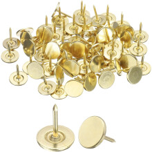 150Pcs Upholstery Tacks, 11mmx13mm Flat Head Thumb Tack Decorative Furniture Nails Push Pins for Furniture Sofa Headboards, Gold