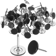 60Pcs Upholstery Tacks, 11mmx15mm Flat Head Thumb Tack Decorative Furniture Nails Push Pins for Furniture Sofa Headboards, Black