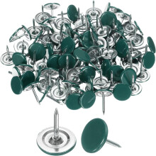 150Pcs Upholstery Tacks, 11mmx13mm Flat Head Thumb Tack Decorative Furniture Nails Push Pins for Furniture Sofa Headboards, Green