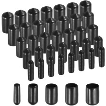 100pcs Round Rubber End Caps Protective Caps 4mm 6mm 8mm 10mm 12mm Black Screw Thread Protectors