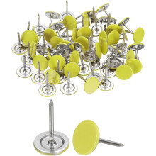 100Pcs Upholstery Tacks, 11mmx17mm Flat Head Thumb Tack Decorative Furniture Nails Push Pins for Furniture Sofa Headboards, Light Yellow