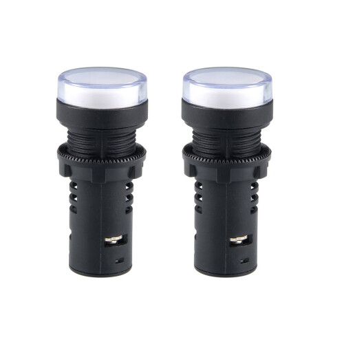 2Pcs Red/Green Indicator Light AC/DC 24V, 22mm Panel Mount, Dual-Color, for Electrical Control Panel, HVAC, DIY Projects