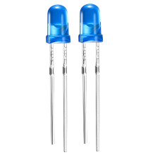 40pcs 3mm Blue LED Diode Lights Colored Lens Diffused Round DC2.8-3.2V 20mA Lighting Bulb Lamps Electronics Components Light Emitting Diodes