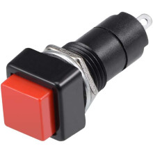 20Pcs,12mm Latching Push Button Switch Red Self-Locking Square Button SPST NO