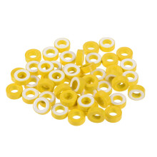 Toroid Core, Ferrite Chokes Ring Iron Powder Inductor Ferrite Rings, Yellow White 50pcs, 8.2 x 15.5 x 6.2mm