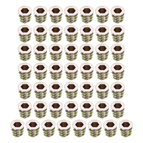 Furniture Threaded Insert Nuts Zinc Alloy M5 Internal Threads 10mm Length 50pcs