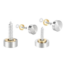 Mirror Screws Decorative Caps Cover Nails Brushed Stainless Steel 12mm 4pcs and 16mm 8pcs for Mirrors, Tea Tables, Wardrobes