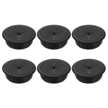 6 Pcs Desk Grommet, 2.36 Inch/60mm Desk Cable Hole Cover, Wire Hole Insert for Home Office Table Cabinet Cord Organizer, Gray