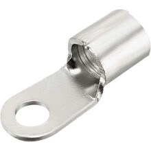 Copper Wire Lugs,8AWG RNB22-6S,Bolt Hole,Battery Cable Ends Eyelets Crimp Tubular Ring Terminals Connectors Silver Tone 10Pcs