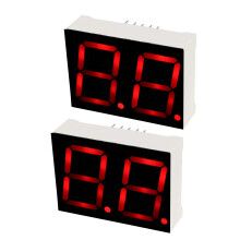 Common Cathode 10 Pin 2 Bit 7 Segment Display 1.41 x 1.02 x 0.39 Inch 0.8" Red LED Display Digital Tube 2pcs