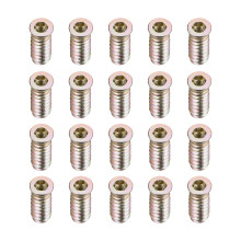 Wood Furniture M6x25mm Threaded Insert Nuts Interface Hex Socket Drive 20pcs