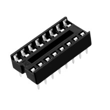 20pcs DIP IC Chip Socket Adaptor Solder Type 2.54mm Pitch Dual Row 16 Flat Pin 7.6mm Row Pitch