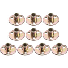 3/8"x36x2.5mm Brad Hole Tee Nut Carbon Steel T-Nuts Furniture Hardware Flange Insert Female Thread 10pcs