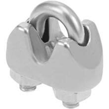 10Pcs Stainless Steel 2mm 1/16 Inch Wire Rope Clip Cable Clamp Fastener Silver Tone