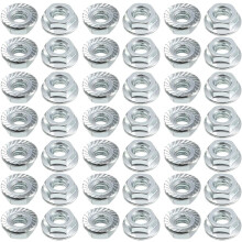 1/4-20 Serrated Flange Hex Lock Nuts, Carbon Steel 100 Pcs